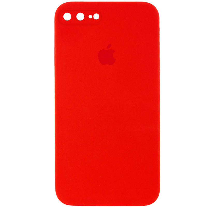 Чохол Silicone Case Square Full Camera Protective (AA) на Apple iPhone 7 plus / 8 plus (5.5") (Червоний / Red)