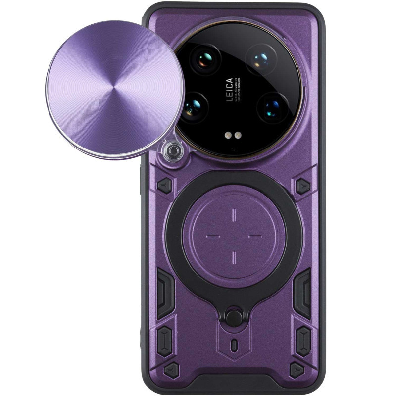 Ударопрочный чехол Bracket case with Magnetic для Xiaomi 14 Ultra (Purple) в магазине vchehle.ua