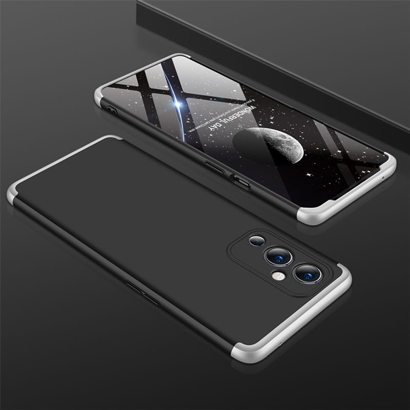 Фото Пластикова накладка GKK LikGus 360 градусів (орр) на OnePlus 9 (Чорний / Срібний) на vchehle.ua