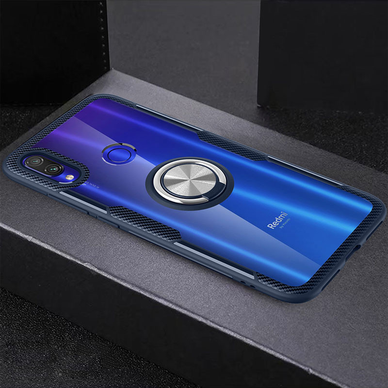 

TPU+PC чохол Deen CrystalRing for Magnet (opp) для Xiaomi Redmi 7 (Прозорий / Темно-синій) 937262