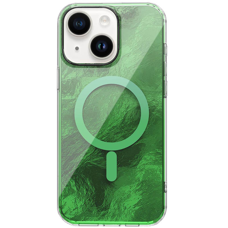 Чехол TPU Shiny Mountain (MagFit) для Apple iPhone 15 (6.1") (Green)