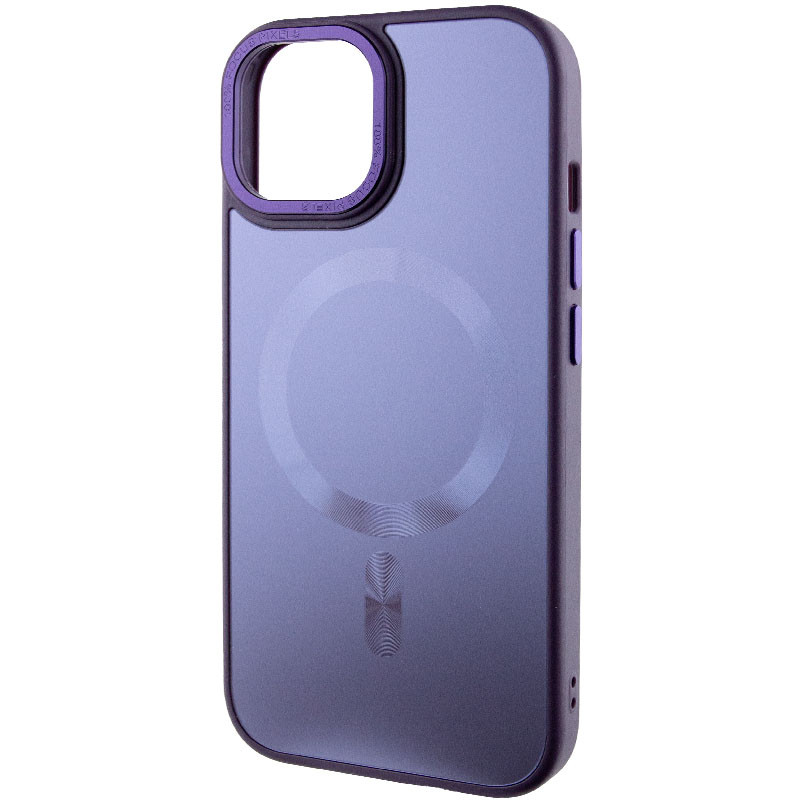 Фото Чохол TPU+Glass Sapphire Midnight Open Camera with Magnetic Safe на Apple iPhone 15 (6.1") (Фіолетовий / Deep Purple) в маназині vchehle.ua