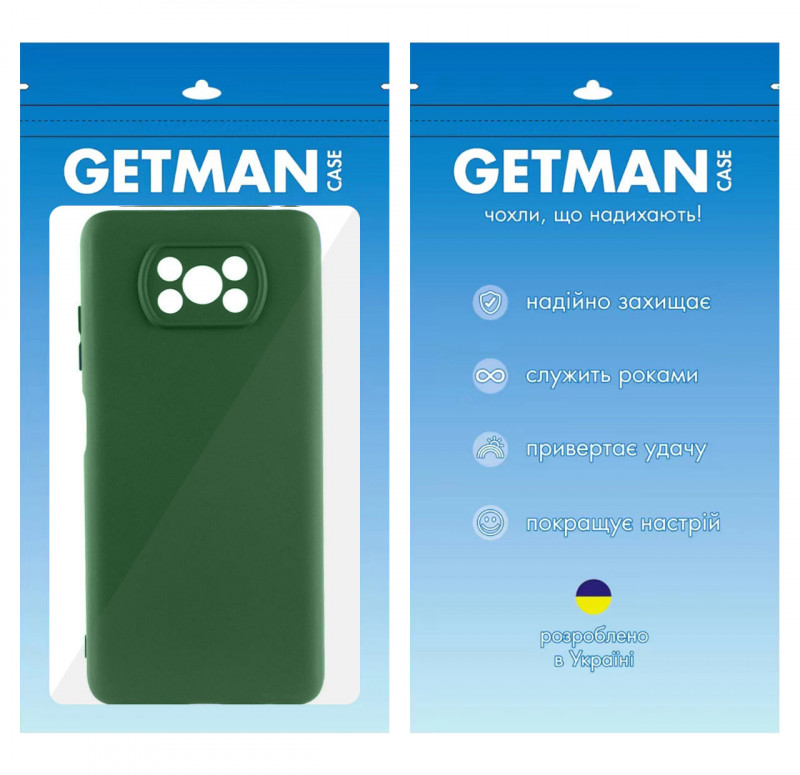Купити Чохол TPU GETMAN Liquid Silk Full Camera на Xiaomi Poco X3 NFC / Poco X3 Pro (Зелений / Dark green) на vchehle.ua