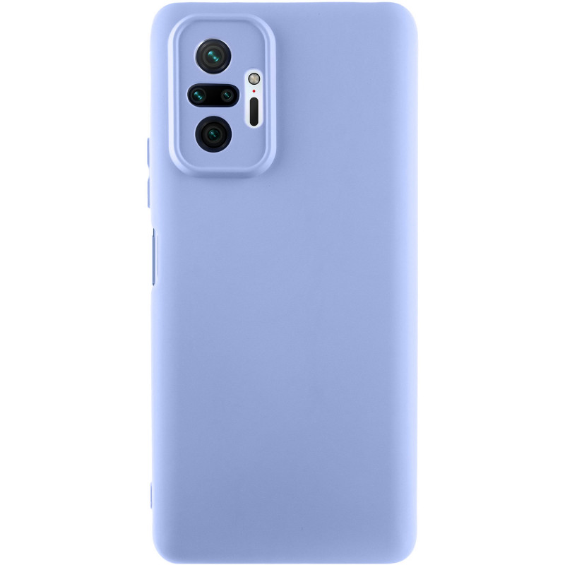 Чехол TPU GETMAN Liquid Silk Full Camera для Xiaomi Redmi Note 10 Pro / 10 Pro Max (Сиреневый / Light purple)