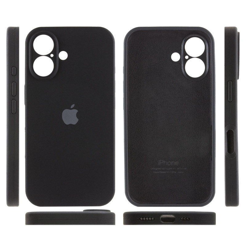 Фото Чохол Silicone Case Full Camera Protective (AA) на Apple iPhone 16 (6.1") (Чорний / Black) в маназині vchehle.ua