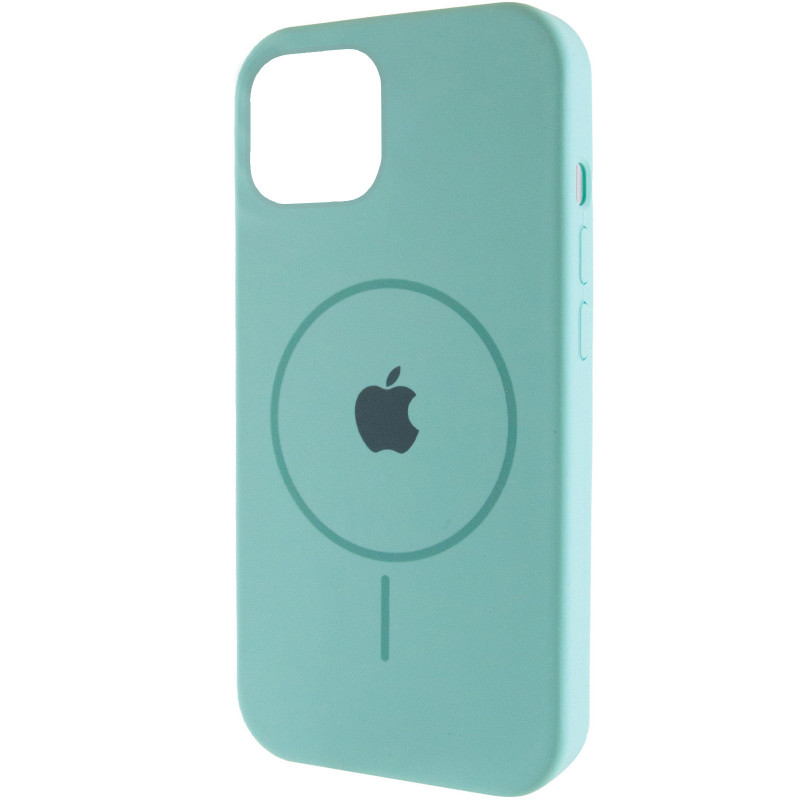 Чохол Silicone Case Full Protective (AA) with Magnetic Safe на Apple iPhone 11 Pro Max (6.5") (Бірюзовий / Marine Green)