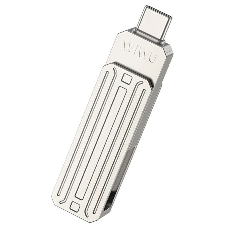 Фото Флеш-накопичувач Wiwu Wi-FD001 3in1 (USB-A/C/L) USB 3.0 — 32GB (Silver) на vchehle.ua