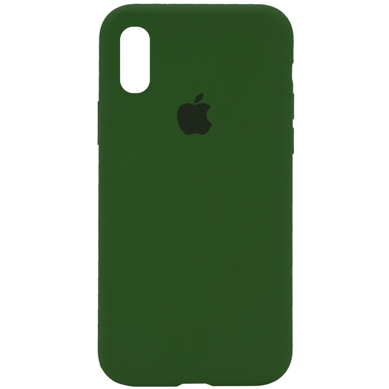 Чохол Silicone Case Full Protective (AA) на Apple iPhone XS Max (6.5") (Зелений / Dark Olive)