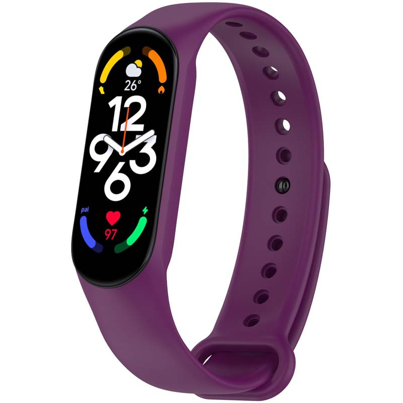 Силиконовый ремешок для Xiaomi Mi Band 7/6/5/4/3 (Фиолетовый / Grape)