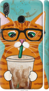 Чохол Зеленоокий кіт в окулярах на Huawei Honor 8X