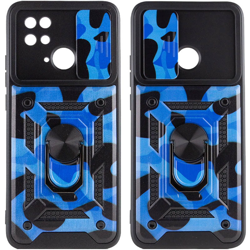 Ударостійкий чохол Camshield Serge Ring Camo на Xiaomi Redmi 10C (Синій / Army Blue)