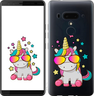 

Чехол Единорог в очках для HTC U12 Plus 911643