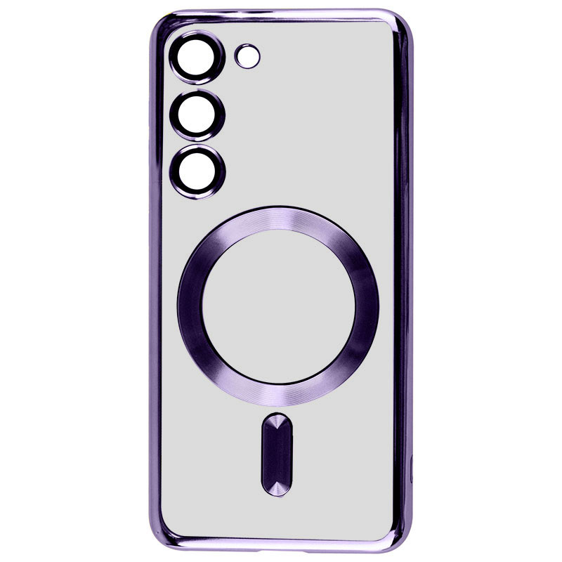 TPU чехол Fibra Chrome with Magnetic safe для Samsung Galaxy S24 (Purple)