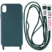 Чехол Cord case c длинным цветным ремешком для Apple iPhone X / XS (5.8") (Зеленый / Forest green)
