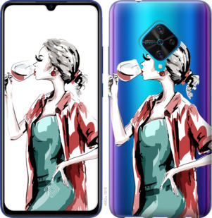 

Чехол Девушка с бокалом для Vivo V17 878705