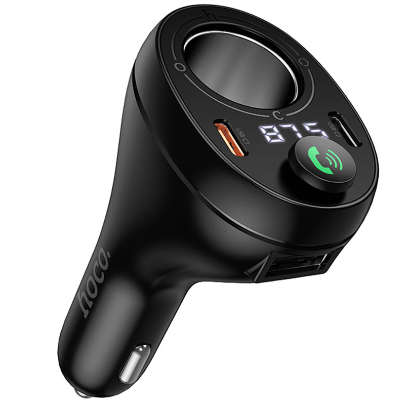 АЗП FM модулятор Hoco E88 Star cigarette lighter 35W (2USB-C) (Black)