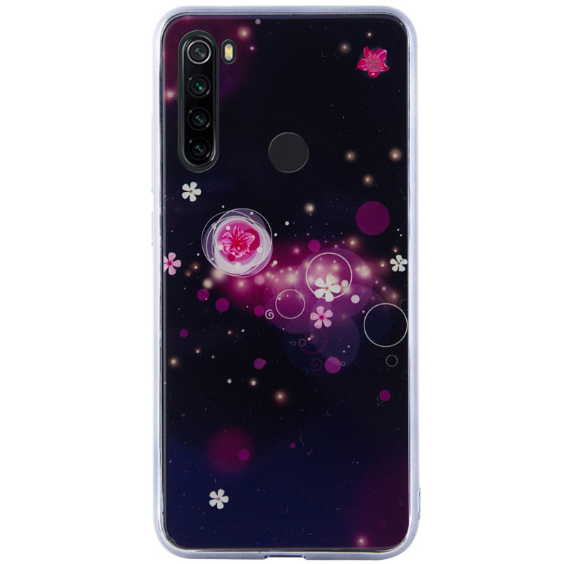 

TPU + Glass чохол Fantasy з глянцевими торцями на Xiaomi Redmi Note 8T (Бульбашки і квіти) 871552