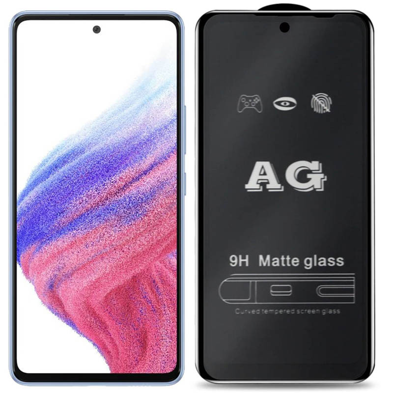 Захисне скло 2.5D CP + (full glue) Matte на Samsung Galaxy A53 5G (Чорний)