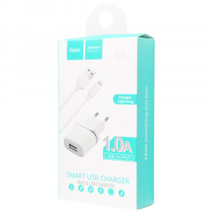 СЗУ Hoco C11 Charger + Cable (Lightning) 1.0A 1USB