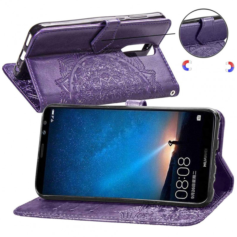 Кожаный чехол-книжка Art Case с визитницей для Huawei Mate 10 Lite (Фиолетовый) в магазине vchehle.ua