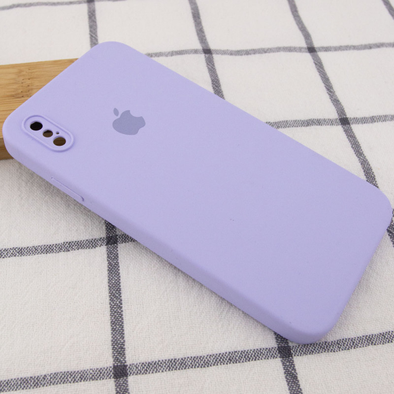 Фото Чохол Silicone Case Square Full Camera Protective (AA) для Apple iPhone X / XS (5.8") (Бузковий / Dasheen) в маназині vchehle.ua
