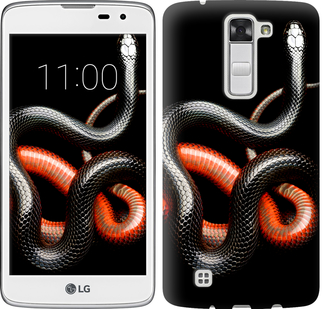 

Чехол Красно-черная змея на черном фоне для LG K8 K350E 482140
