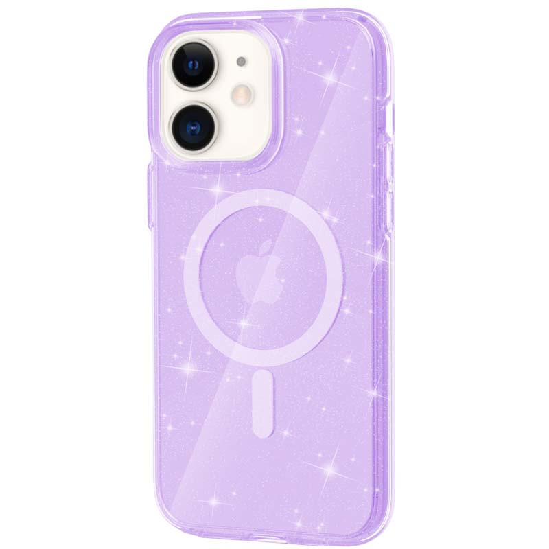 Чохол TPU Galaxy Sparkle (MagFit) на Apple iPhone 11 (6.1") (Purple+Glitter)