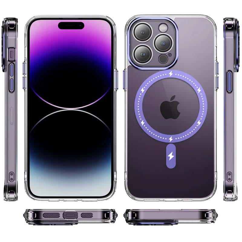 Фото Чехол TPU+PC Colorful with Magnetic Safe для Apple iPhone 14 Pro (6.1") (Purple) в магазине vchehle.ua
