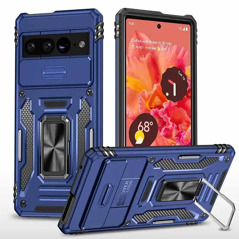 Удароміцний чохол Camshield Army Ring на Google Pixel 7 Pro (Синій / Navy)