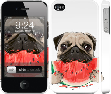 

Чехол Мопс и арбуз для iPhone 4 843375