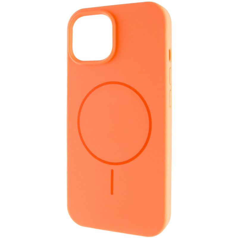 Чехол Silicone Case Full Protective (AA) NO LOGO with Magnetic Safe для Apple iPhone 14 (6.1") (Оранжевый / Papaya)