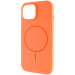 Чехол Silicone Case Full Protective (AA) NO LOGO with Magnetic Safe для Apple iPhone 14 (6.1") (Оранжевый / Papaya)