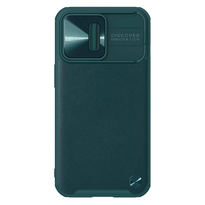 Фото Шкіряна накладка Nillkin Camshield Leather (шторка на камеру) на Apple iPhone 13 Pro (6.1") (Зелений / Green) на vchehle.ua