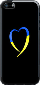Чехол Жёлто-голубое сердце для iPhone SE