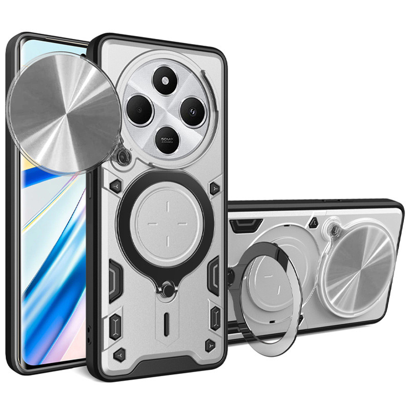 Удароміцний чохол Bracket case with Magnetic на Xiaomi Redmi 14C / Poco C75 (Silver)