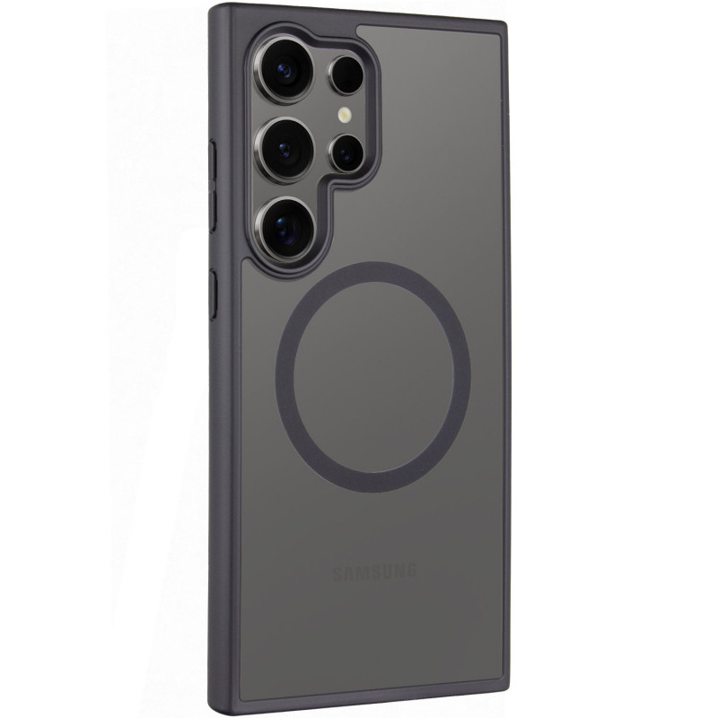 TPU+PC чохол Metal Buttons with Magnetic Safe Colorful на Samsung Galaxy S25 Ultra (Чорний / Black)