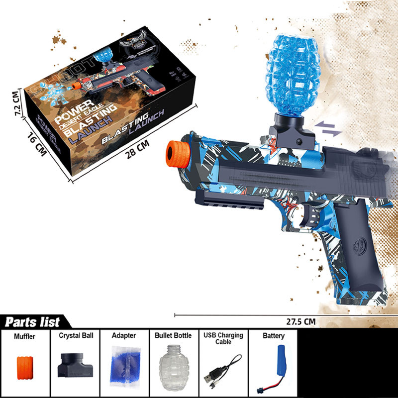 Фото Пістолет на гідрогелевих кульках (орбізах) Power Desert Eagle (Blue Metallic) на vchehle.ua
