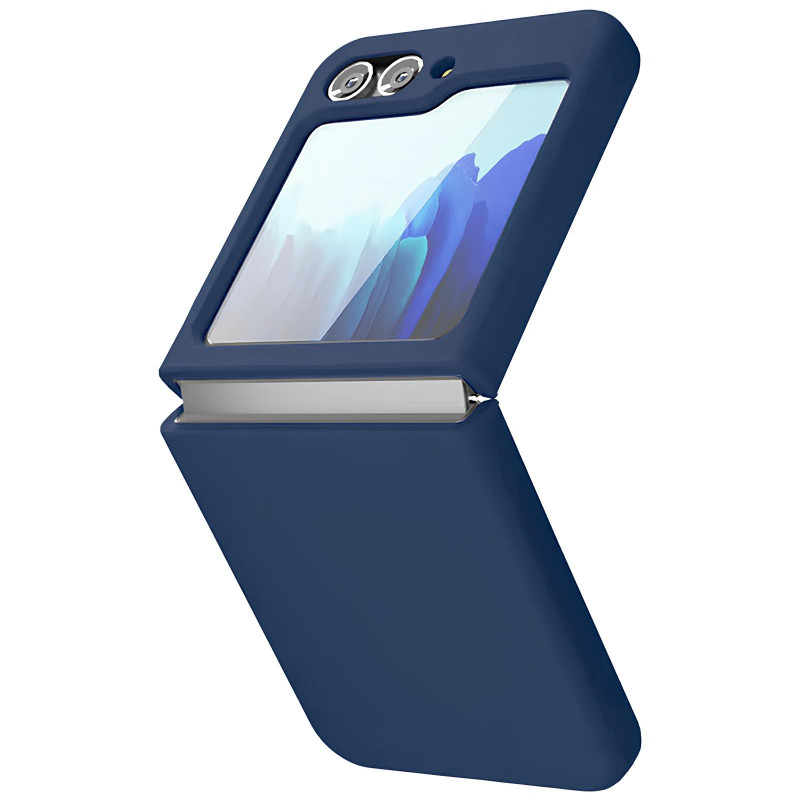 Фото Чохол Foldables Silicone Cover Lakshmi (AAA) на Samsung Galaxy Z Flip6 (Темно-синій / Midnight blue) на vchehle.ua