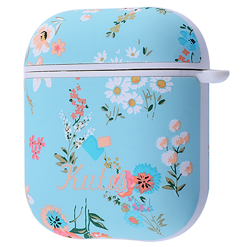 

Пластиковий футляр Kutis series для навушників AirPods (Blue/pink flowers) 787443