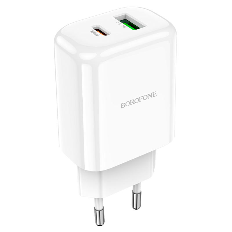 СЗУ Borofone BN4 PD20W+QC3.0 (1USB/1Type-C/3A) (Белый)