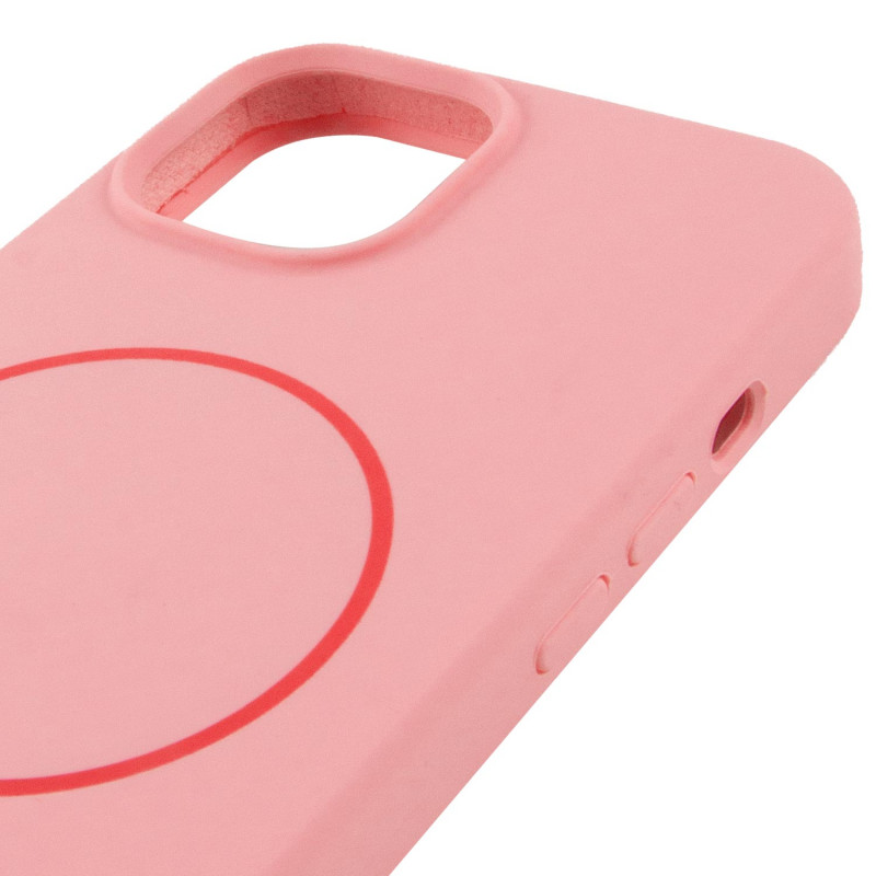 Чохол Silicone Case Full Protective (AA) NO LOGO with Magnetic Safe на Apple iPhone 15 (6.1") (Рожевий / Light pink) в магазині vchehle.ua