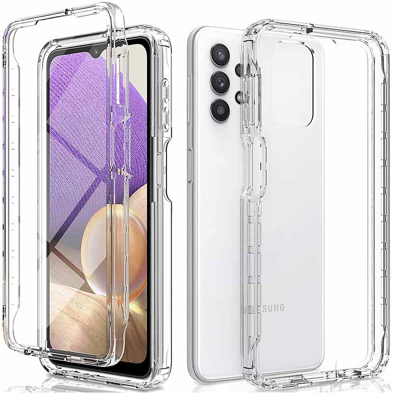 Чохол TPU + PC Full Body з захистом 360 на Samsung Galaxy A32 4G (Прозорий)