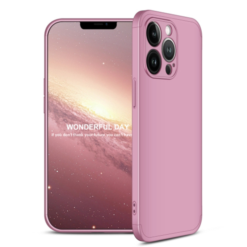 Пластиковая накладка GKK LikGus 360 градусов (opp) для Apple iPhone 13 Pro Max (6.7") (Розовый / Rose gold)