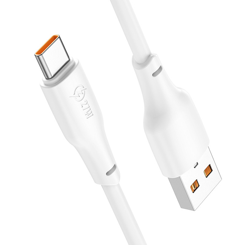 Купить Дата кабель Hoco X93 Force USB to Type-C 27W (1m) (White) на vchehle.ua