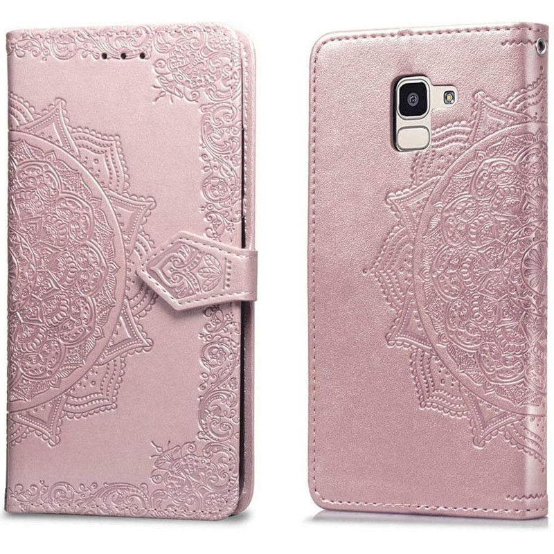 Фото Шкіряний чохол-книжка Art Case з візитницею на Samsung J600F Galaxy J6 (2018) (Рожевий) на vchehle.ua