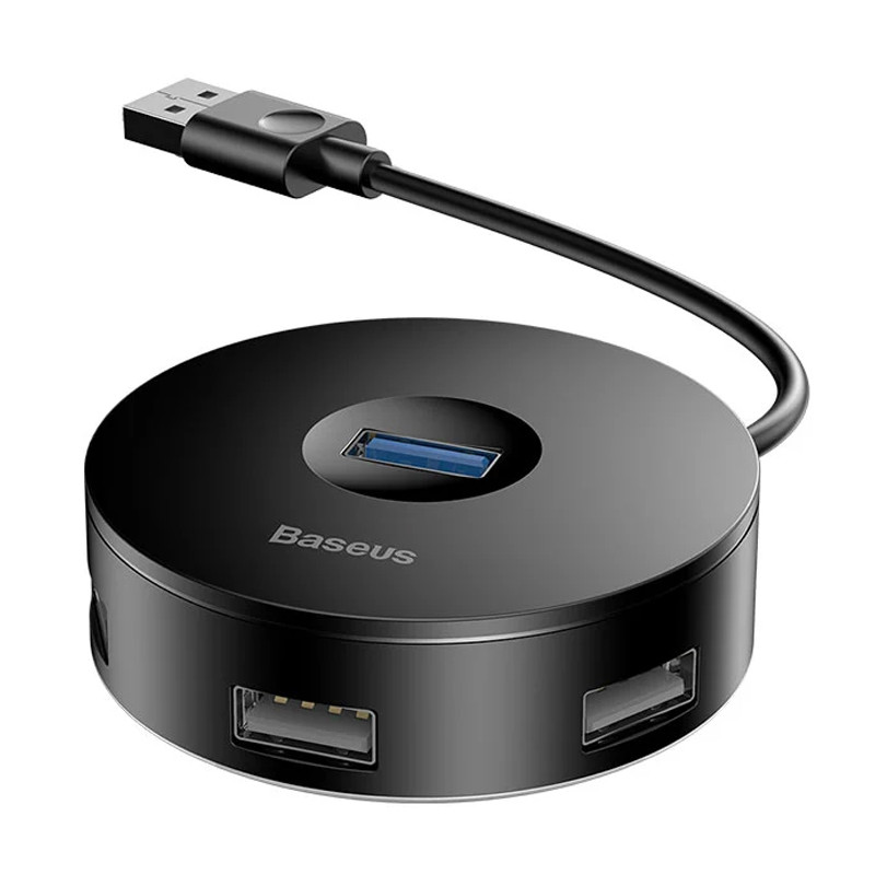 Перехідник HUB Baseus Round Box USB to USB 3.0 + 3USB 2.0 (1m) (CAHUB) (Чорний)