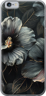 Чехол Черные цветы для iPhone 6