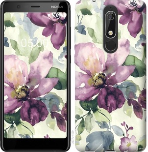 

Чехол Цветы акварелью для Nokia 5.1 668362