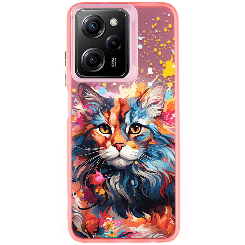 TPU+PC чохол TakiTaki Magic glow на Xiaomi Poco X5 Pro 5G / Redmi Note 12 Pro 5G (Cat / Pink)