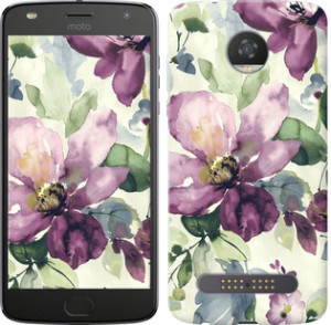 Чехол Цветы акварелью для Motorola Moto Z2 Play